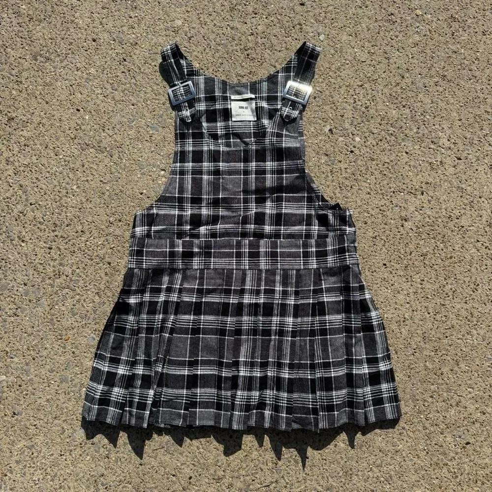 Anna sui uo plaid overall dress